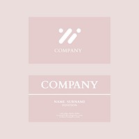 Business card template vector in pink tone flatlay
