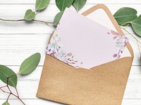 Blank floral invitation card design