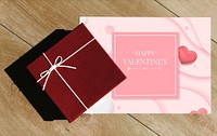 Happy valentines card with a gift box