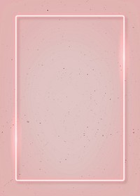 Rectangle pink neon frame on a pink  background vector