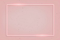 Rectangle pink neon frame on a pink  background vector