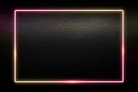 Rectangle neon frame on a black background vector