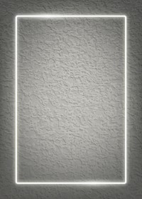 Rectangle white neon frame on a beige cement background vector