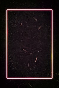 Rectangle neon frame on black marble textured background vector