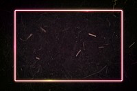 Rectangle neon frame on black marble textured background vector
