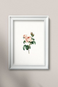 White picture frame hanging on a wall illustration