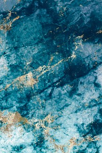 Blue and gold marble textured background vector