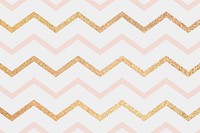 Pink and gold glittery zigzag patterned background vector