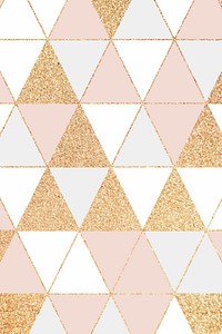 Pink and gold triangle glitter pattern background | High resolution design