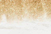 Gold glittery pattern on white marble background vector