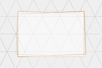 Gold rectangle frame on harlequin patterned background vector