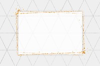 Gold glittery rectangle frame vector