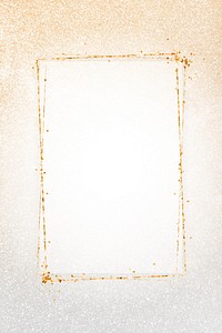 Gold glittery rectangle frame vector