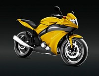 Yellow sports bike 3D vector