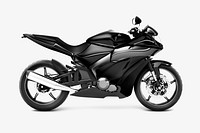 Black sports bike 3D vector