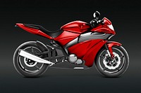 Red sports bike 3D vector