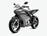 Gray sports bike 3D vector