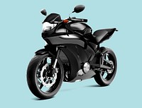 Black sports bike 3D vector