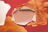 Torn paper mockup design on a wall
