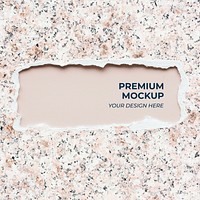 Torn marble paper mockup design