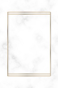 Rectangle gold frame on white marble texture background vector