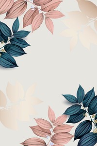 Pink and blue leaf pattern background vector