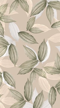 Leaf pattern iPhone wallpaper, tropical background