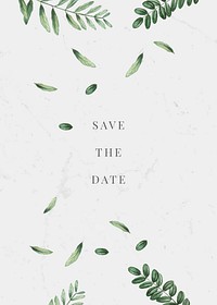 Save the date leafy frame vector