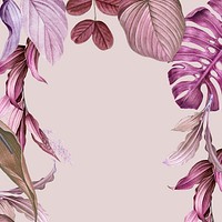 Blank purple leafy frame illustration
