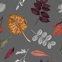Tropical leaves background design vector