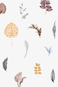 Tropical leaves collection vector set