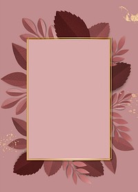 Rectangle paper craft leaf frame template illustration