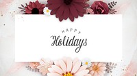 Happy holidays paper craft flower frame illustration