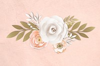 White paper craft flower banner illustration