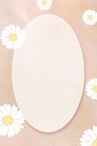 Oval daisy flower frame vector
