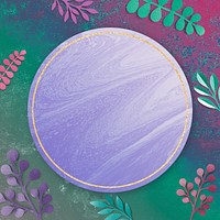 Blank colorful round leafy frame vector