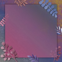Blank colorful square leafy frame vector