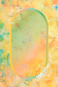 Oval gold frame on yellow background vector