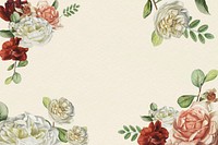 Flower pattern on beige background vector template