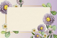 Floral gold frame on purple background vector