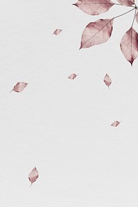 Metallic pink leaves pattern background illustration