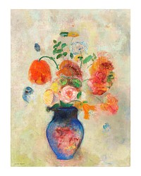 Large Vase with Flowers (1912) by <a href="https://www.rawpixel.com/search/Odilon%20Redon?sort=curated&amp;page=1">Odilon Redon</a>. Original from the National Gallery of Art. Digitally enhanced by rawpixel.