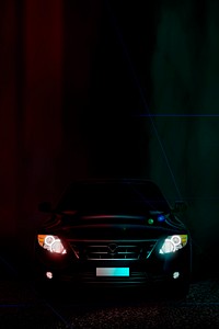 Black sedan car headlights design