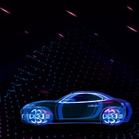 Purple neon sports car design