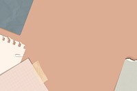Ripped notes on a peach background vector
