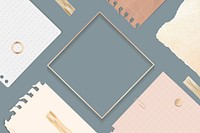Ripped notes square frame vector