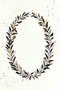 Olive wreath design element illustration