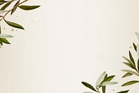 Olive branch pattern on a beige background template vector