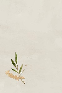 Olive branch pattern on a beige background template vector