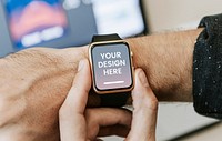 Smartwatch screen mockup on a wrist